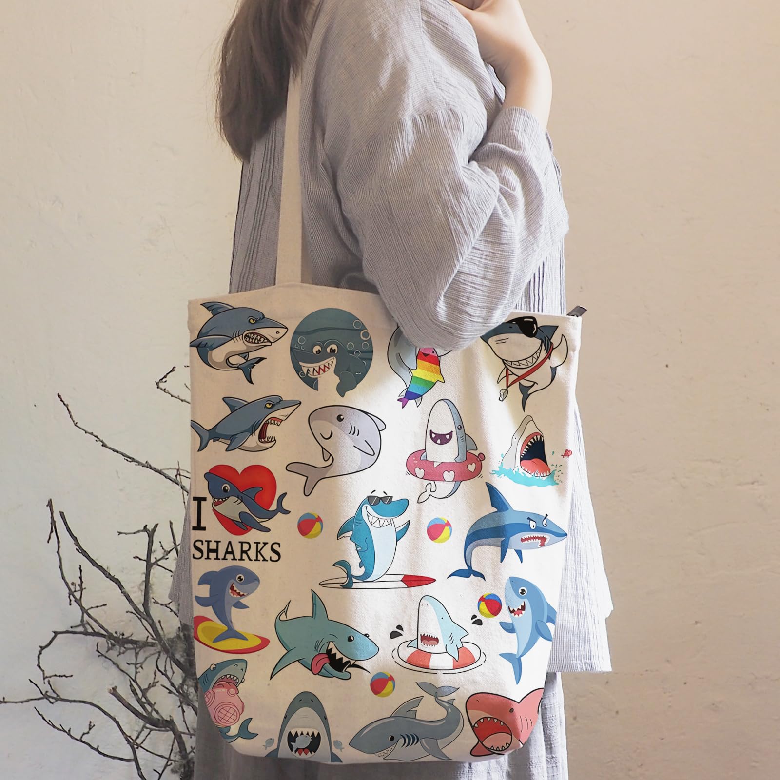 DOOX Canvas Tote Bag for Women, Reusable - Gift/Shopping/Beach/Grocery Canvas Bag - Birthday & Christmas Gifts for Women