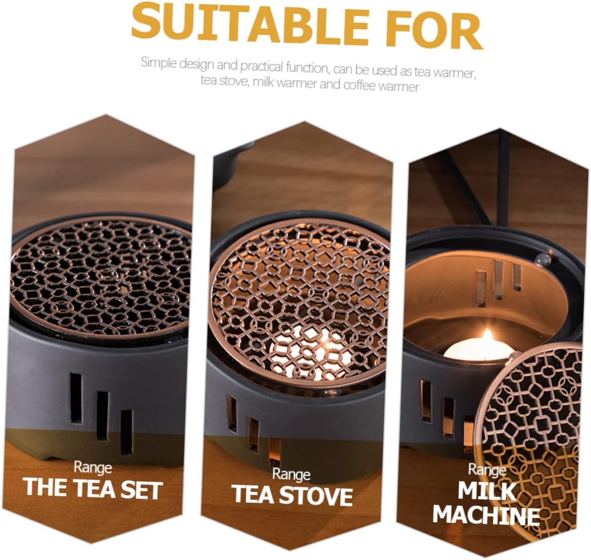COLLBATH Stainless Steel Teapot Warmer Teapot Heater Warmer Base for Office Home Hotel