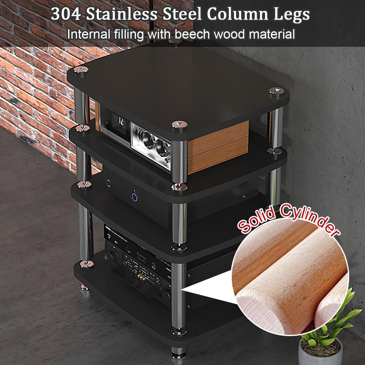 Modern O-Rack - Soporte AV para consolas de juegos, pequeño armario de esquina para TV, centro de entretenimiento con acabado blanco (10 cm)