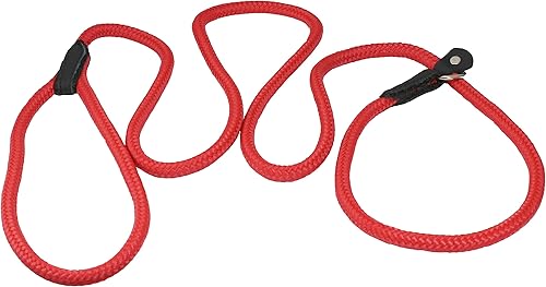 Perros My Love cuerda de nailon antideslizante correa ajustable Collar de perro y correa 6ft de largo Rojo