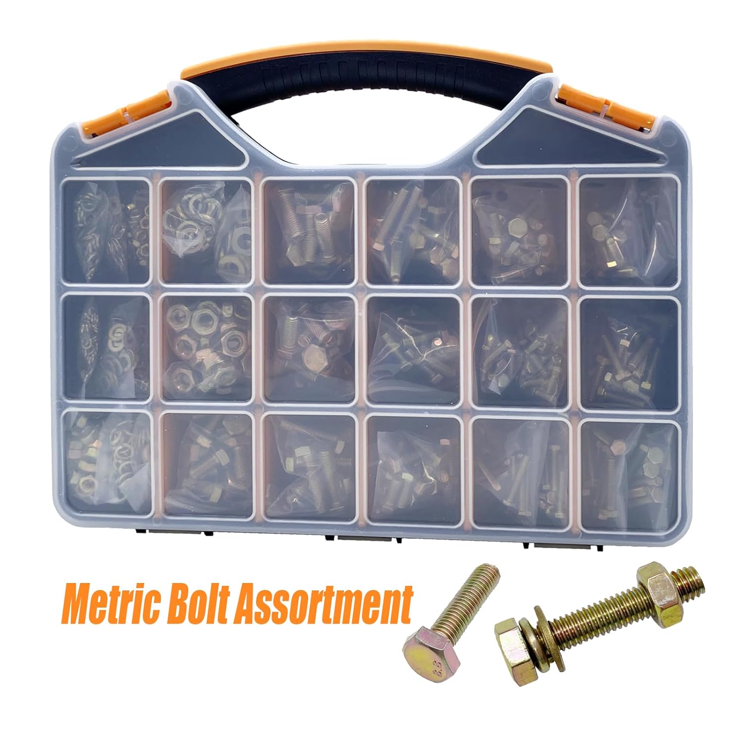 980PCS Metric Bolt Assortment, Nut and Bolt Assortment Kit, Heavy Duty Grade 8.8 M4 M5 M6 M8 Bolts and Nuts Kit, Metric Bolt Kit, Nuts and Bolts, Yellow Zinc Plated, Corrosion Resistant