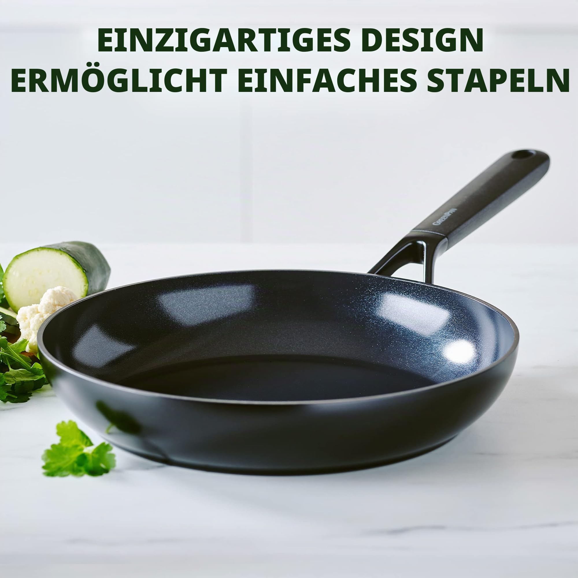 GreenPan SmartShape Gesunde 28 cm Keramik Antihaft Bratpfanne, PFAS-frei, Induktionsgeeignet, Backofengeeignet, Spülmaschinengeeignet, Schwarz