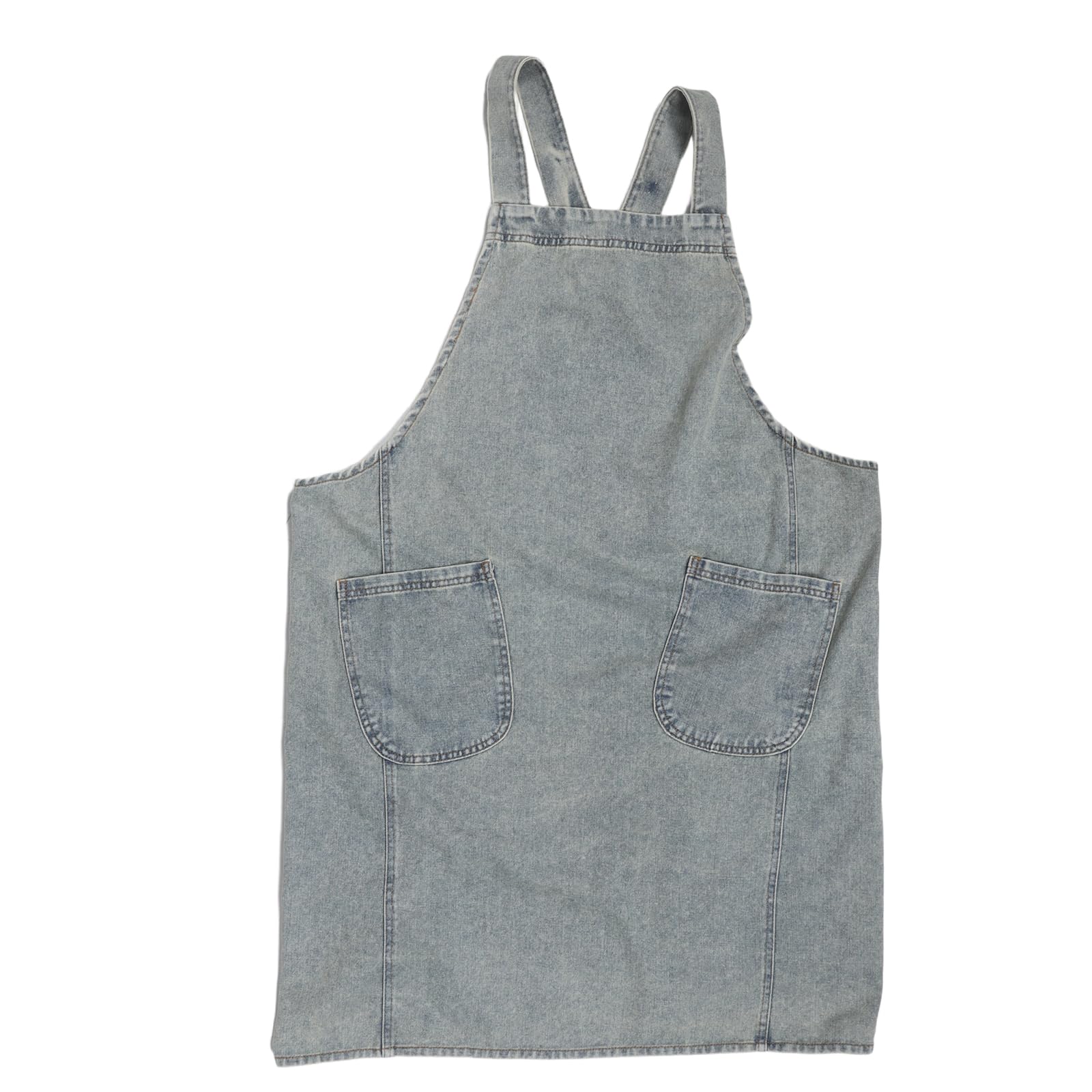 Grembiule in Cotone e Denim per Donna con Spalline Indossabili e Due Tasche per Lavoro in Cucina Giardinaggio o Pittura
