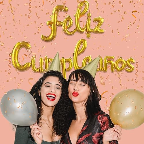 Miniatura 5 de Feliz Cumpleanos Paty Decoración de Cumpleaños Cartel de Cumpleaños Español Feliz Cumpleaños Letra Globo Fiesta Tema Decoración Globo Dorado