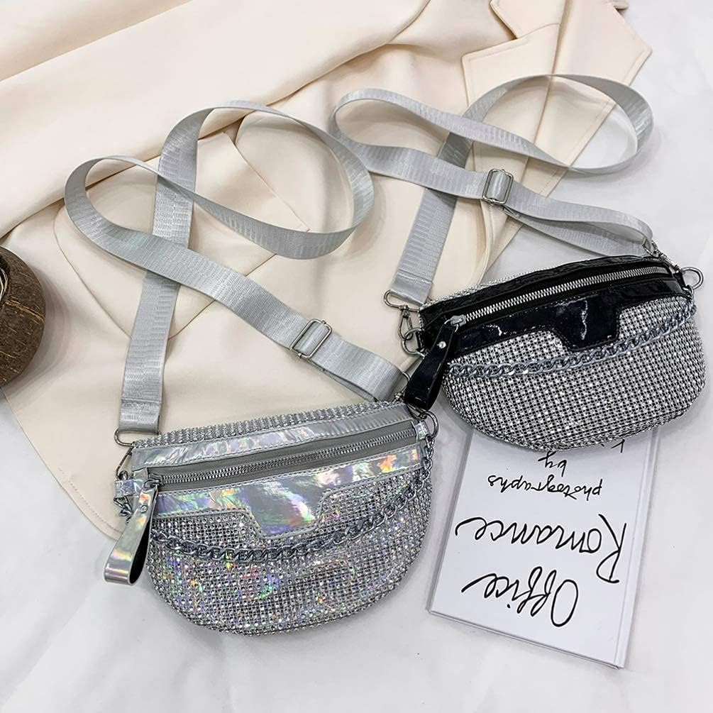 silver rhinestone fanny pack