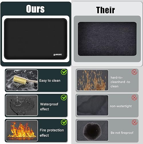 Vista 4 de Tapete resistente al calor para sitio de freidora de aire, tapete de silicona a prueba de fuego para encimera de cocina, antideslizante e