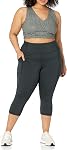 Amazon Essentials Womens Active Sculpt Workout Athleisure High Rise Capri Leggings with Pockets (Available in Plus Size)
