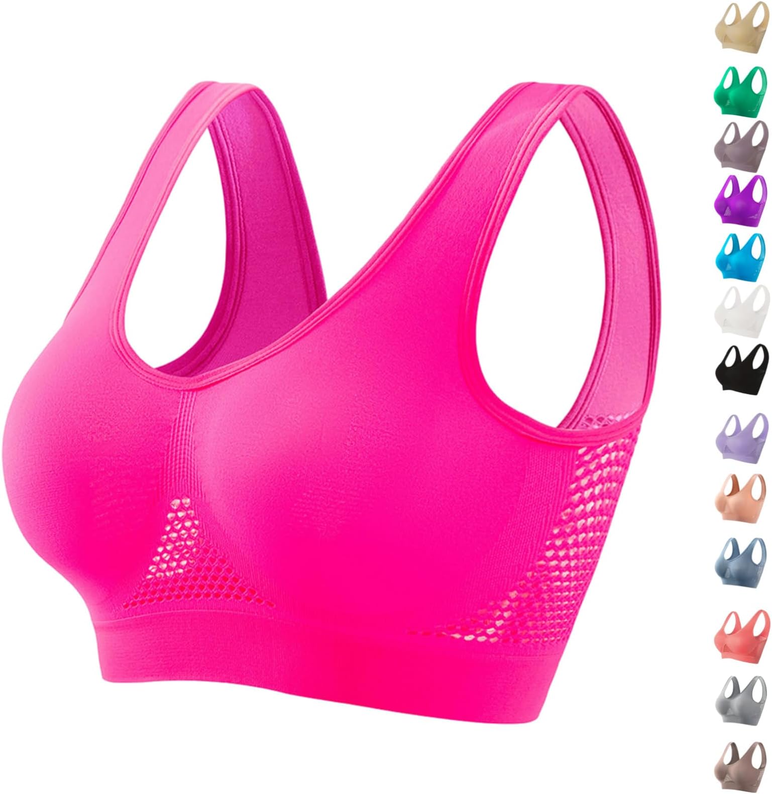 FZYEUOSports Bras for Women No Underwire Large Bust High Impact Wirefree Bra Push Up Comfortable Breathable Bras