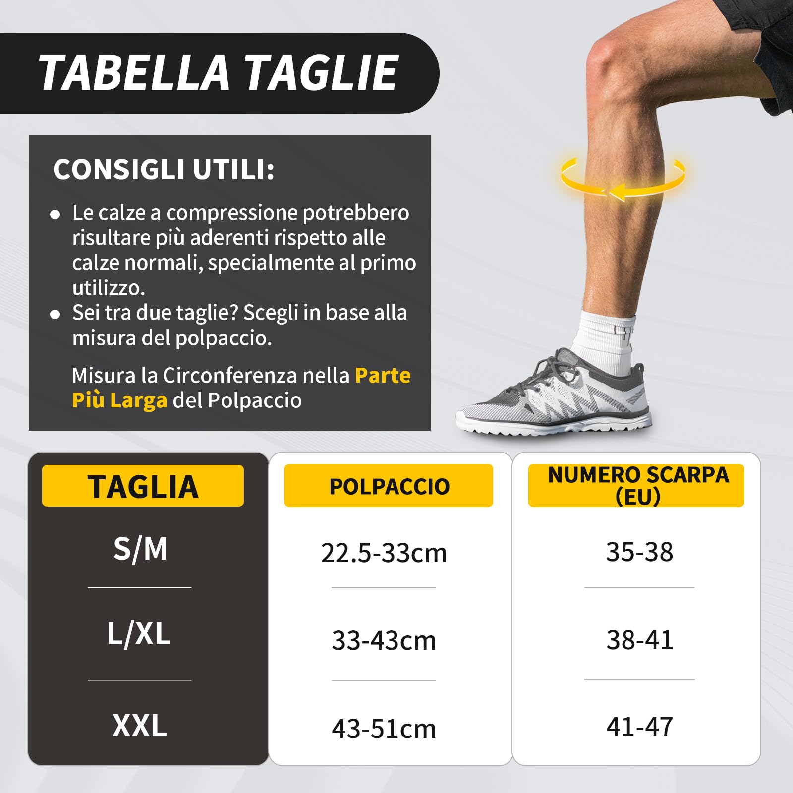 CAMBIVO Calze Compressione Graduata Donna Uomo 3 Paia, Calze a Compressione Graduata 20-30mmHg, Calze Antitrombo Elastiche a Compressione, Gambaletti Calzini per Sportive, Vene Varicose, Aereo, Corsa