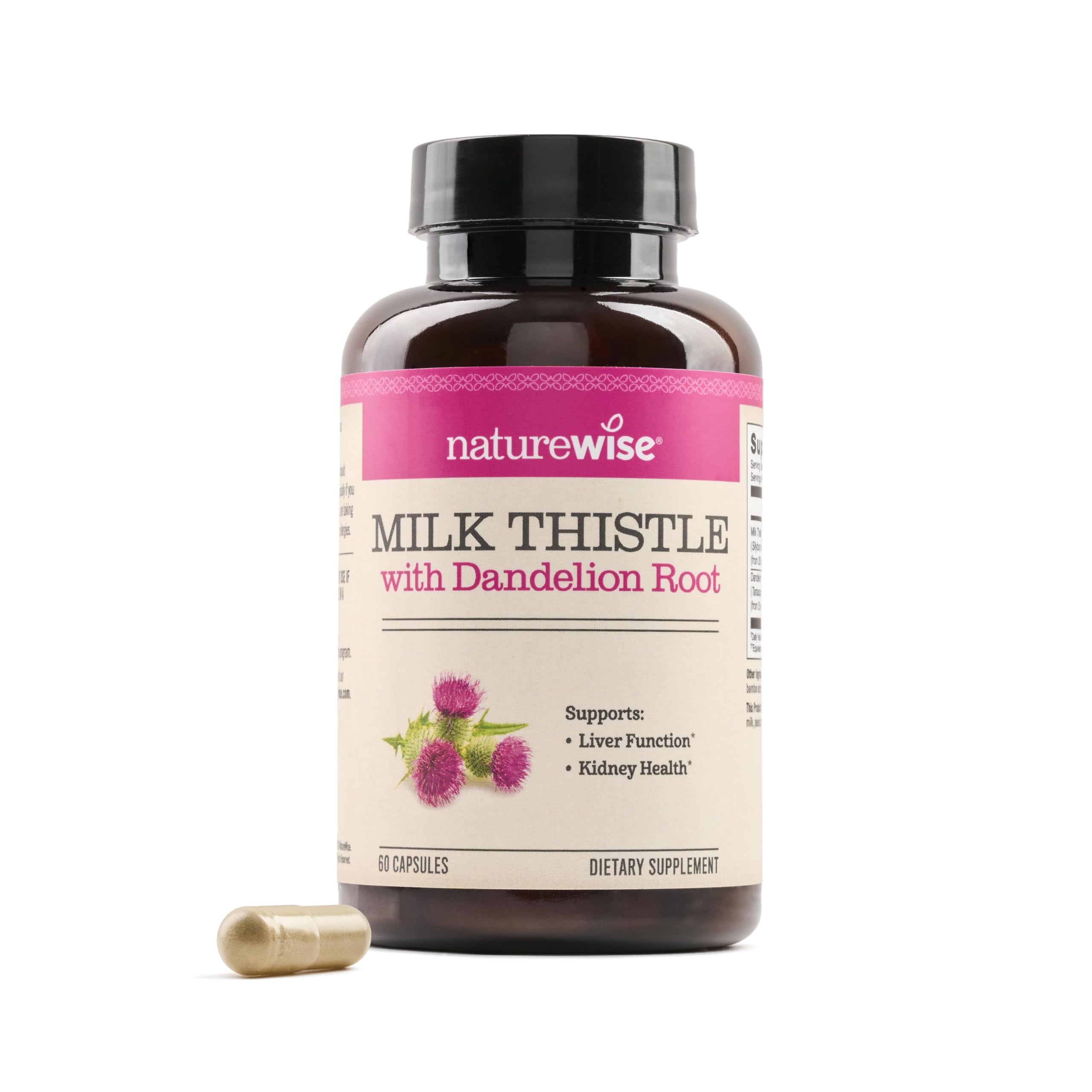 NatureWise Milk Thistle with Dandelion Root - Silymarin - Antioxidant Liver Kidney Health Support Supplement - Vegan Non-GMO