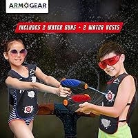Vista 5 de ArmoGear Pistolas de agua y chalecos activados por agua Juguete de agua de verano al aire libre o patio trasero para adolescentes y niños Gran