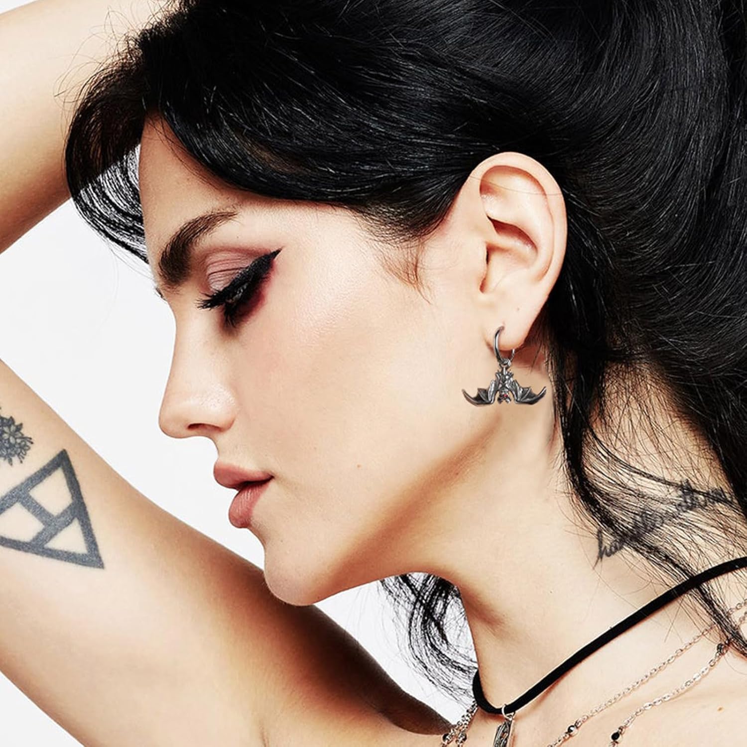 HZMAN Bat Earring for Men Women Stainless Steel Gothic Punk Vampire Bat Dangle Drop Earring Halloween Earring Jewelry Gift - Image 2