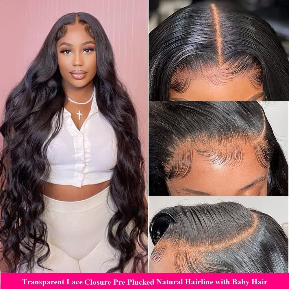 13x4 Lace Frontal Brazilian Straight Human Hair Extensions 150% Density Lace Frontal Human Hair Pre Plucked with Baby-Hair 16 Inch - Image 3