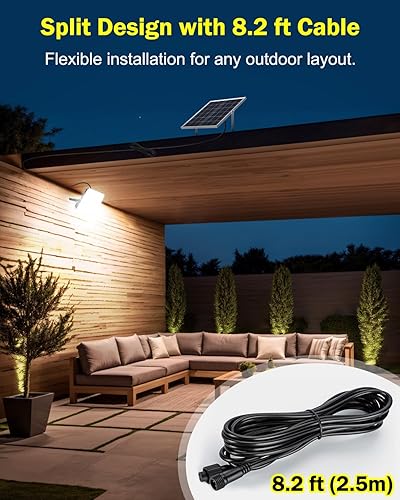 Miniatura 6 de Engrepo Luces solares para exteriores, 10000 lúmenes, encendidoapagado automático, luz del anochecer al amanecer con 20000 mAh, IP65 impermeable,