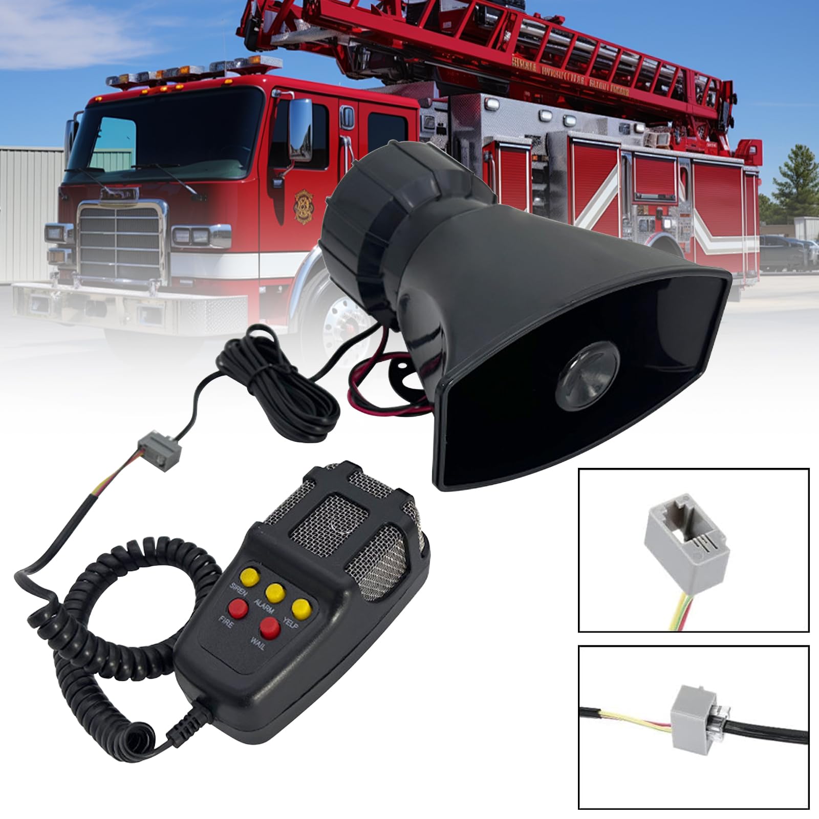 Sirena Autos,12V 100W Sirena Senzas Fili,Audio Autos Sirena,Sirena Per Auto Con 7 Toni,7 Tono Sound Car Sirena,Altoparlante Per Sirena Per Auto,Moto,Camion,Barca