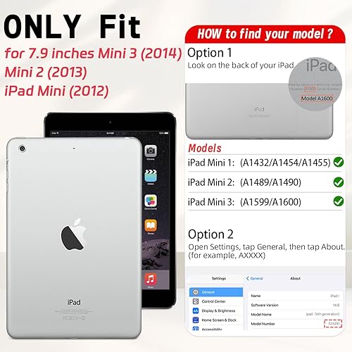 Miniatura 2 de AVAWO Funda infantil para iPad Mini 1, 2, 3 (solo compatible con Mini 123, no compatible con Mini 45) - Protector de pantalla integrado, ligero, a