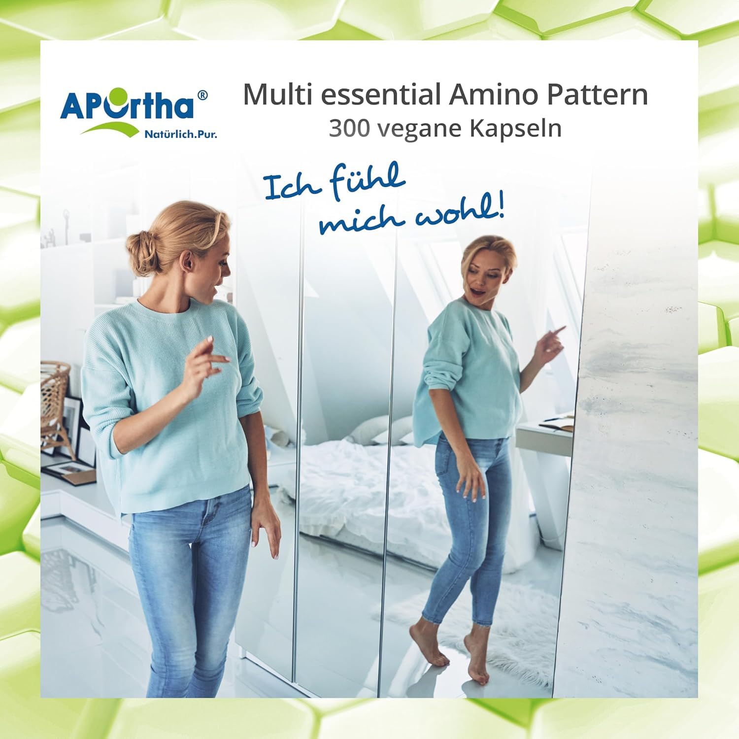 APOrtha® Multi Essential Amino Pattern – 300 Kapseln mit 8 essentiellen Aminosäuren nach Prof. Dr. Lucà-Moretti, ausgewogenes Aminosäuren-Profil, EAA Kapseln, vegan, ohne Zusätze