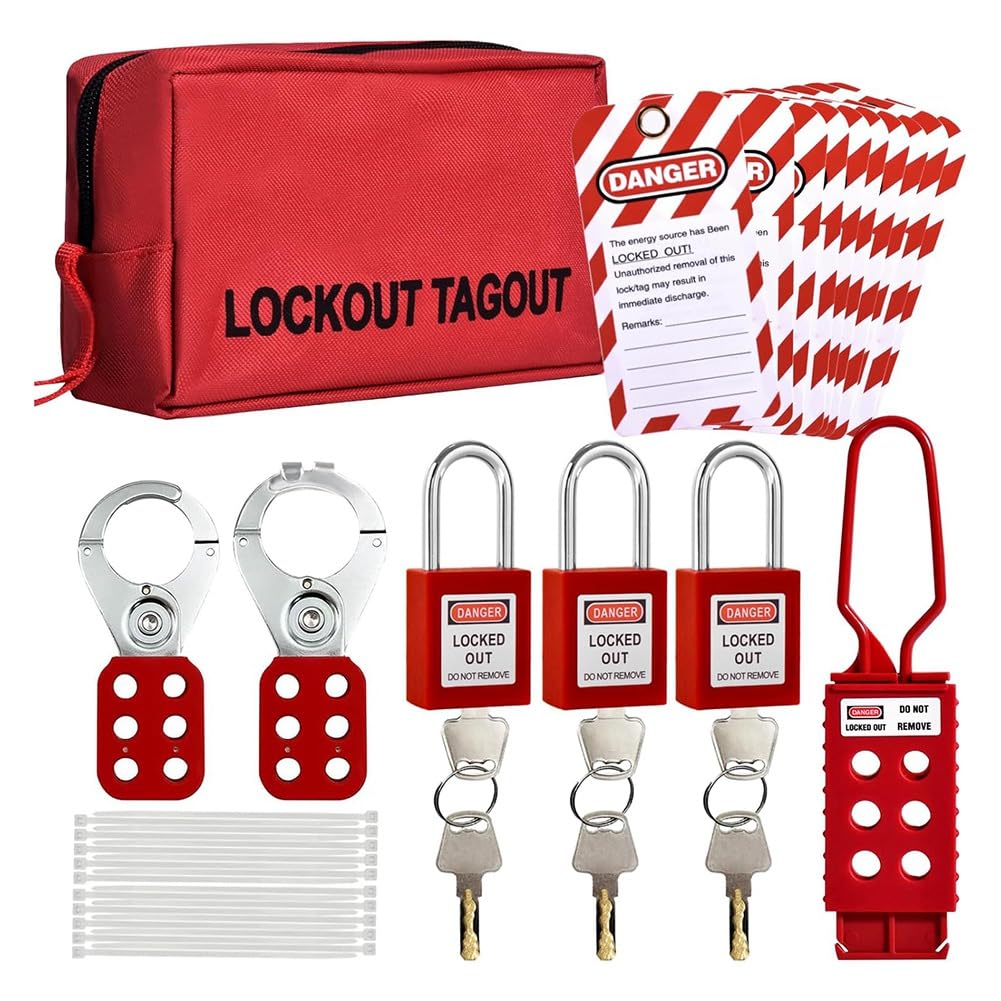 Sefdrert Lockout Tagout Kit,Lock Out Tag Out Kits Electrical,Lock Out Tag Out Padlocks,Electrical Switch Safety Lockout Kit