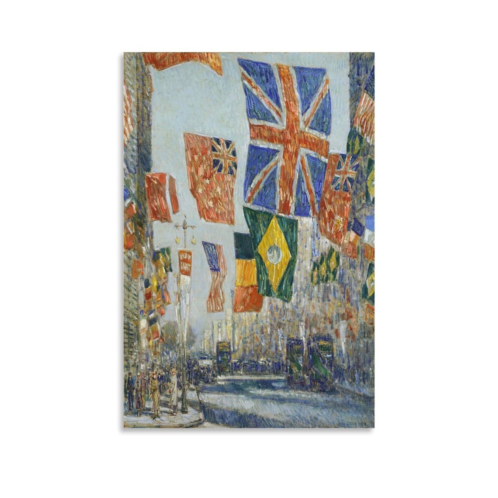 Póster en lienzo Childe Hassam Avenue of The Allies para decoración de dormitorio y salón 8