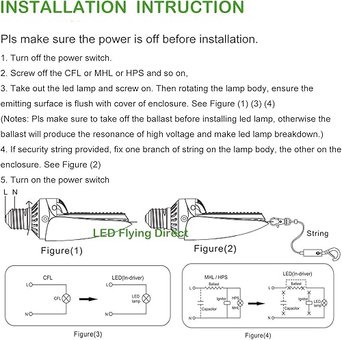 Miniatura 7 de Lámpara LED de actualización de bombilla de maíz de 75 W, base giratoria E39 Mogul, 5000K 10500 LM (equivalente a 250W-350W MH). Bombilla LED