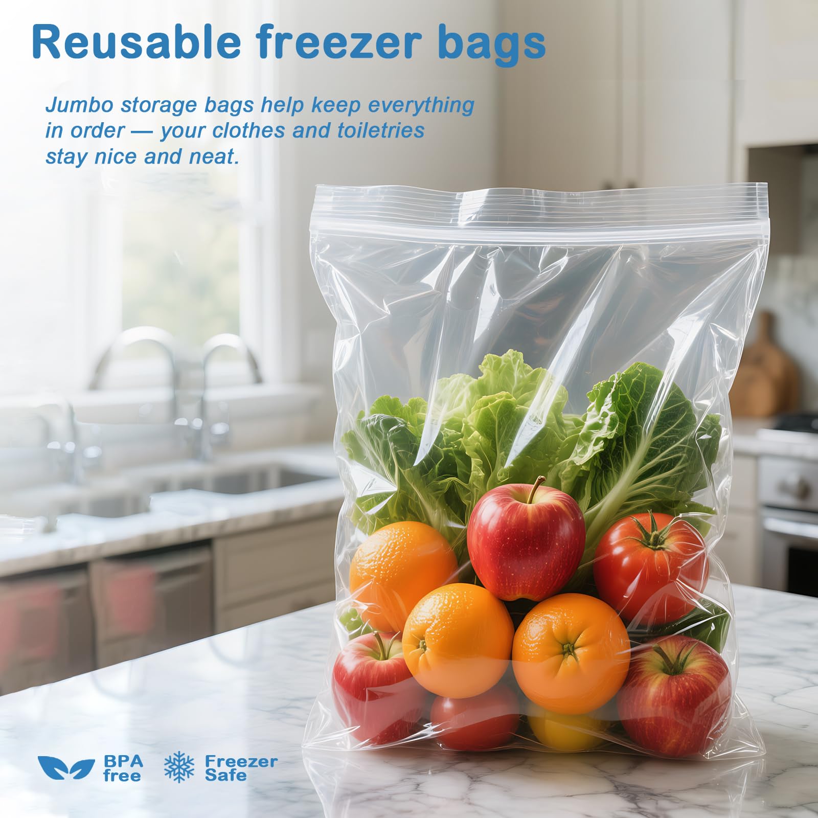 Amazon.com: Extra Large Storage Bags - Zipper Seal, 3.1-mil Thick