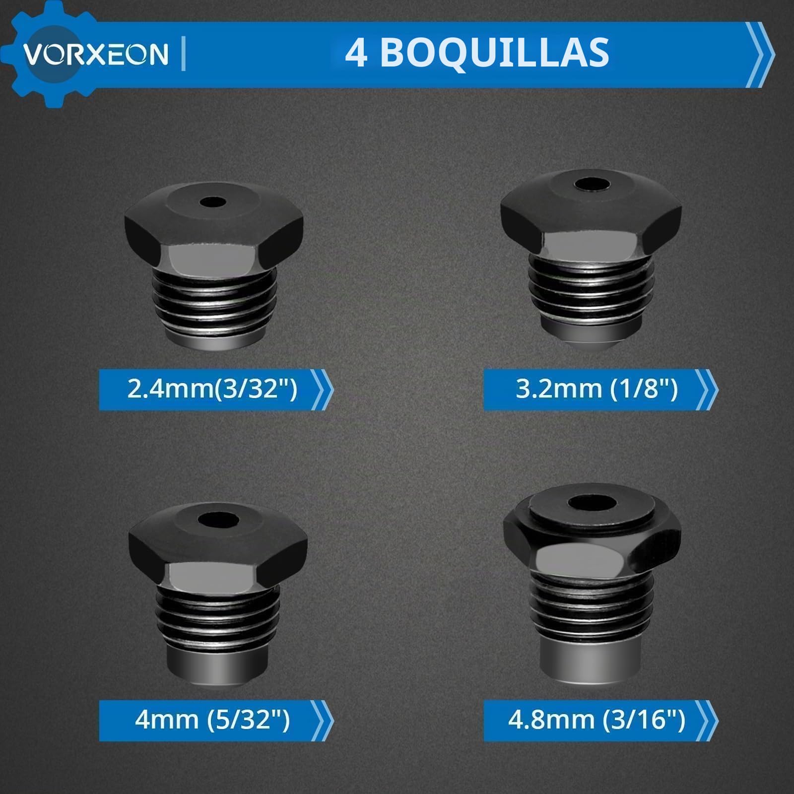 Remachadora Neumática con 4 Boquillas 2.4mm 3.2mm 4mm 4.8mm 1408KGF Pistola de Remachadora Hidraulica para Automóviles Coche Garaje Barco