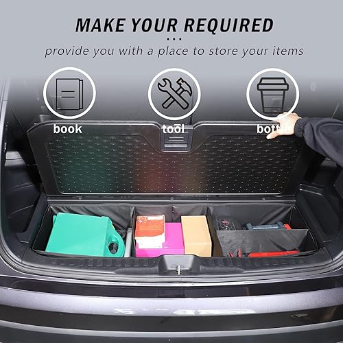 Miniatura 3 de Organizador de maletero compatible con Honda Pilot 2016-2022, caja de almacenamiento de carga plegable portátil de gran capacidad con 4