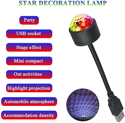 Miniatura 5 de TITA-DONG Mini lámpara de proyección LED de estrella, 9 modos funcionales, proyector USB, luz ajustable romántica de luz de estrella para coche,