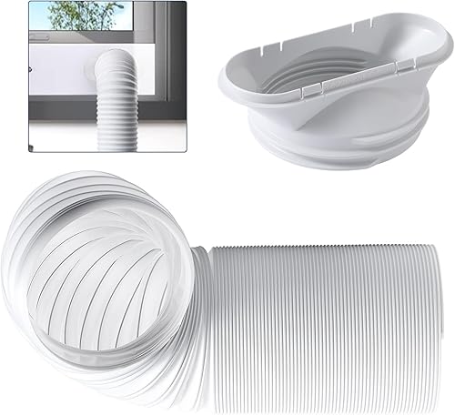 Miniatura 7 de Kit de ventilación de aire acondicionado portátil con manguera de escape de 5.9 pulgadas y acoplador, kit de ventilación de CA sin costuras, kit de
