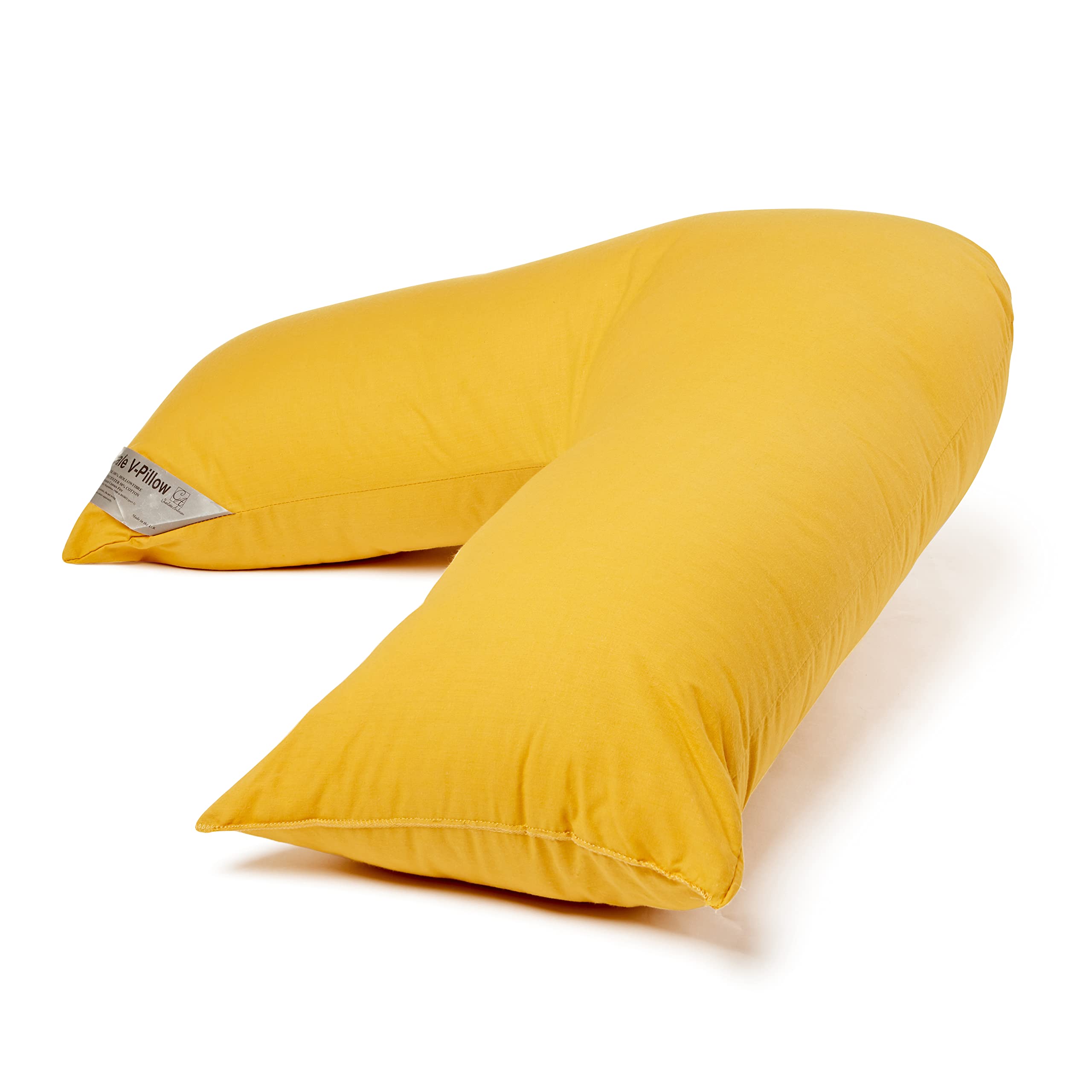 CnA Stores Orthopaedic V-shaped Pillow Case Cover for Maternity Nursing Pregnancy support Pillows, Cotton Blended (V PILLOWCASE, MUSTARD)