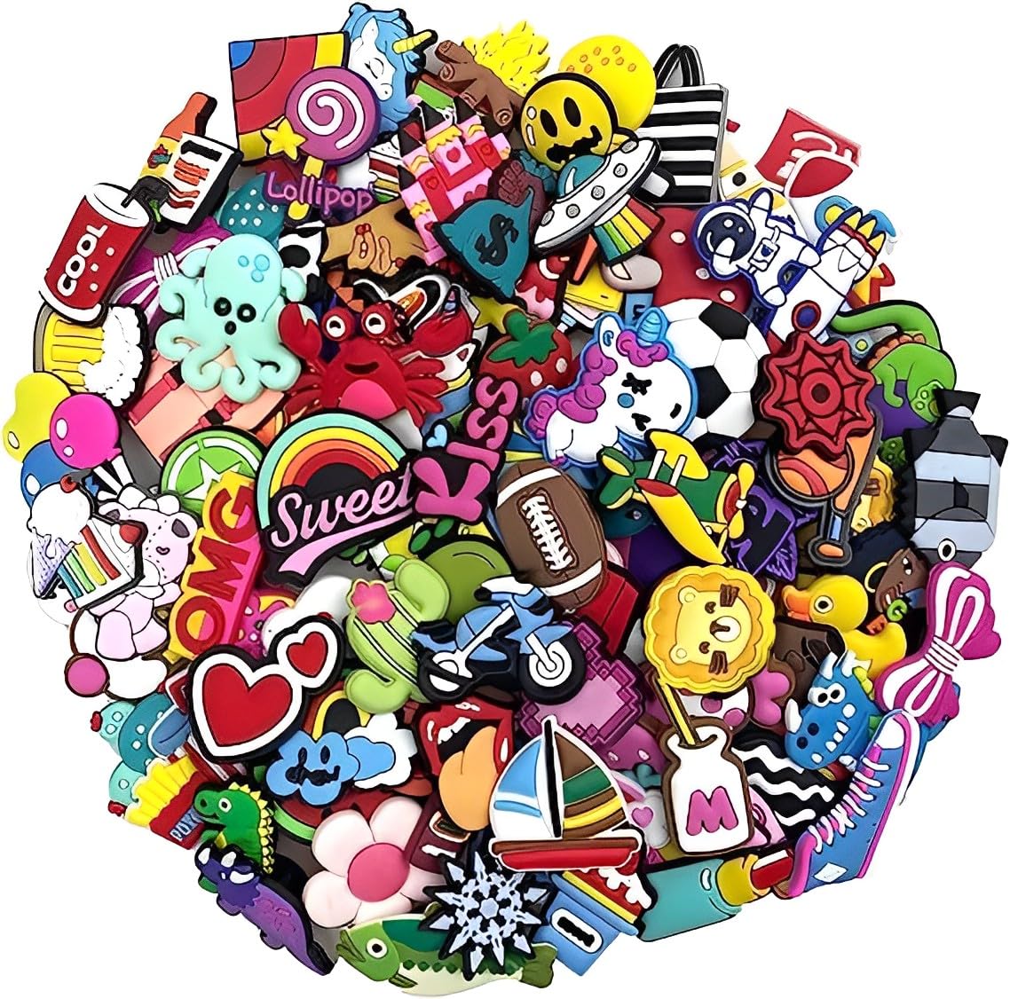 Silly PandaPersonalize Your Clogs with a Wide Selection of Charms Shoes Croc - Random Pack Of 6, 12, 20, 25, 30pcs