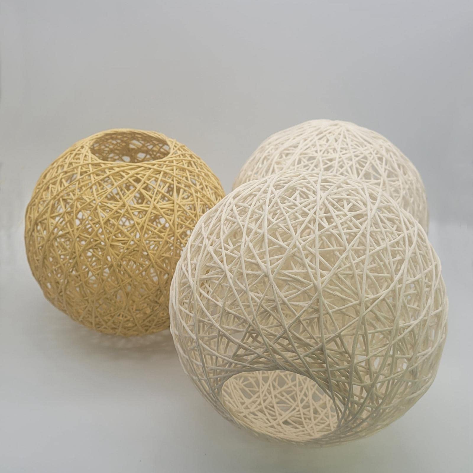 Woven Pendant Light Shade Lamp Cage Rattan Ball Lampshade for Farmer House Yellow | Home & Garden | Lamps, Lighting & Ceiling Fans | Lamp Shades-image-18