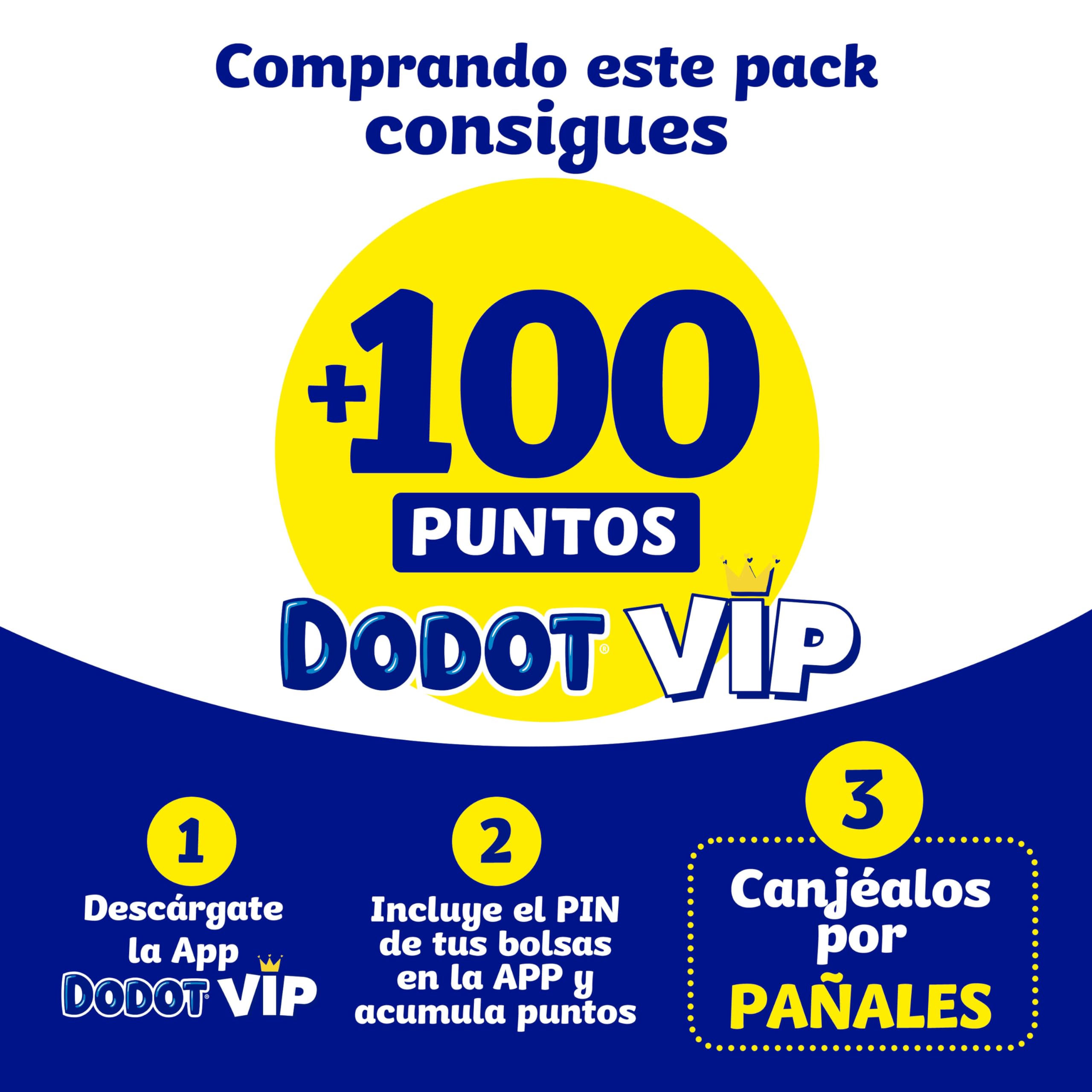 Dodot Pañales Bebé Cuidado Total Talla 1 (2-5 kg), 100 Pañales, Suave Protección de la Piel de Dodot con Ingredientes de Origen Vegetal