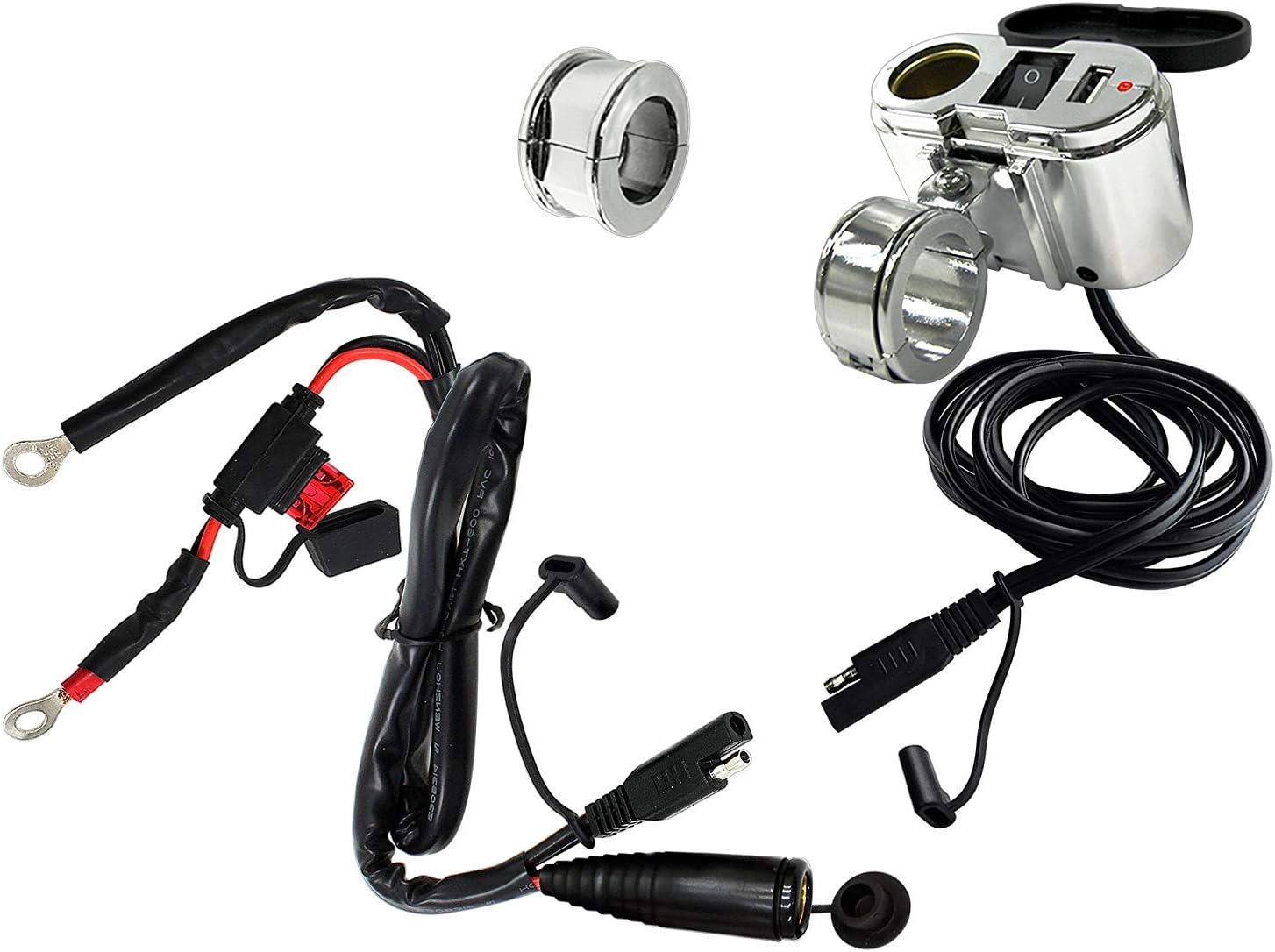 EK1-110 Cobra Chrome Ultimate Motorcycle USB Charging System, 1 Pack