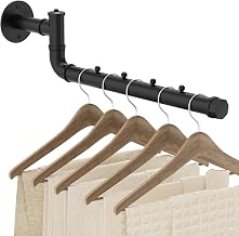 OUTBROS Industrial Coat Rack, Donkey for 40 cm, Black | 180° Adjustable Wall Coat Rack, Clothes Hanger Rail for Living Room, Dressing Rooms, Wardrobes, Laundry Room
