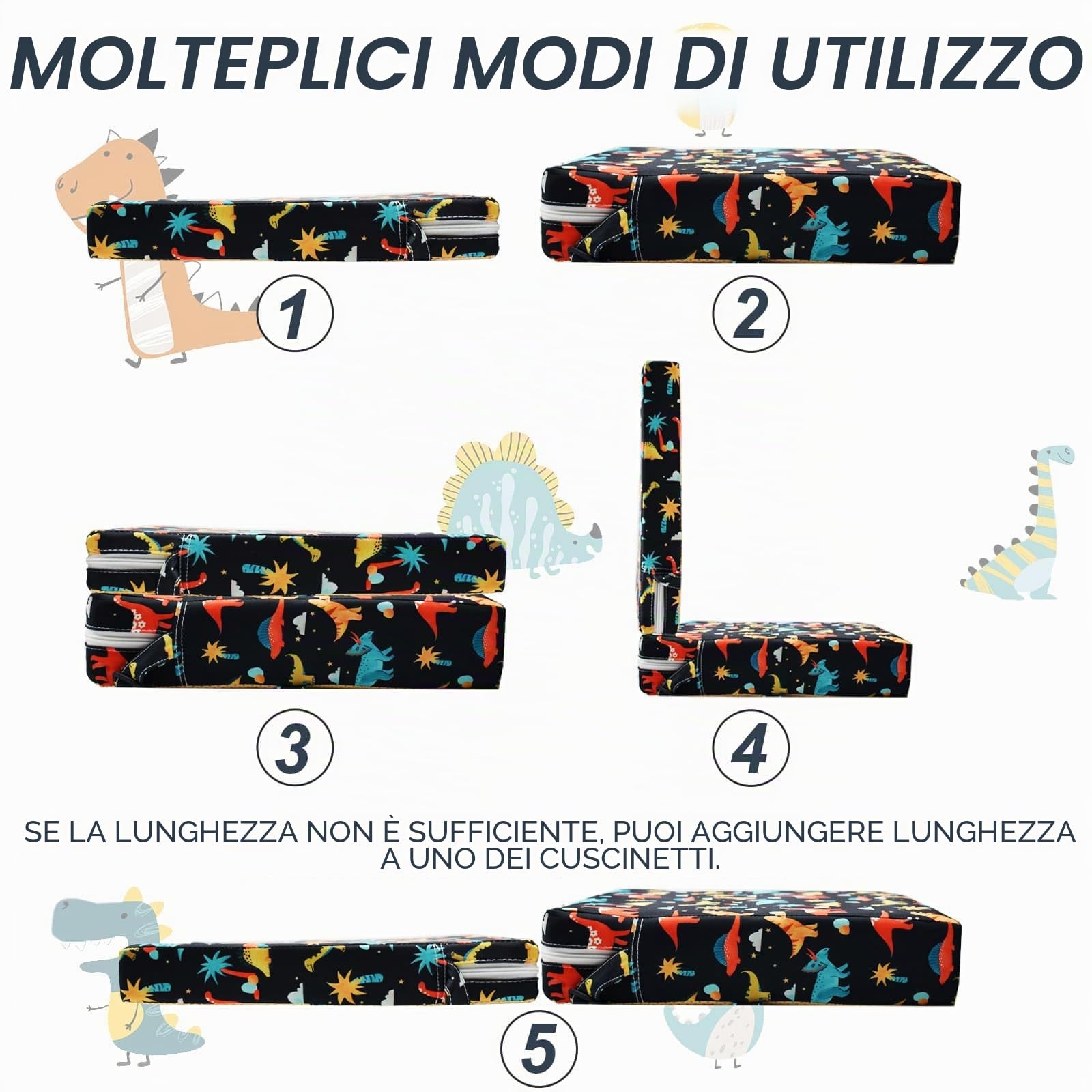 Rialzo Cuscino per Bambini 2 Pezzi, Cartone Animato Comodo Seduta Regolabile per Seggioloni Alza Sedia
