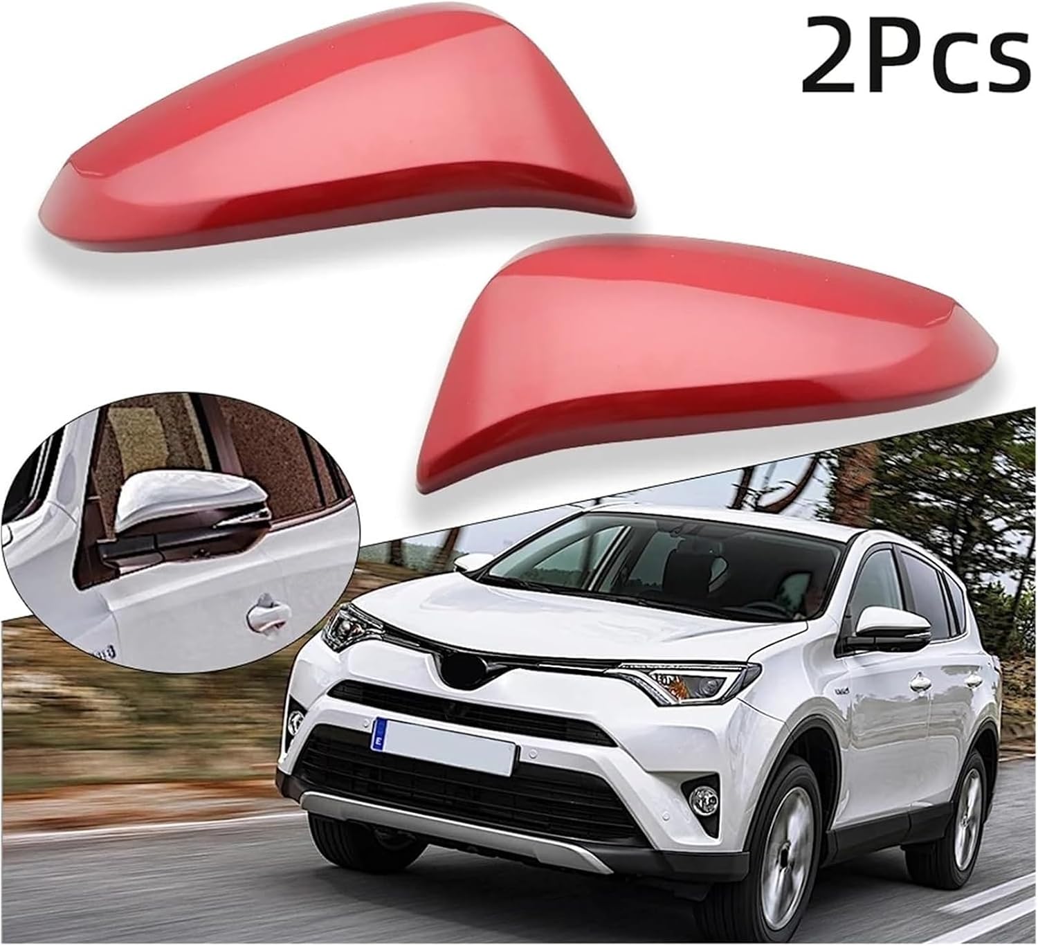 と互換性のあるRav4 2014-2019用 【カバーキャップサ】 サイドウィングミラーカバー2個