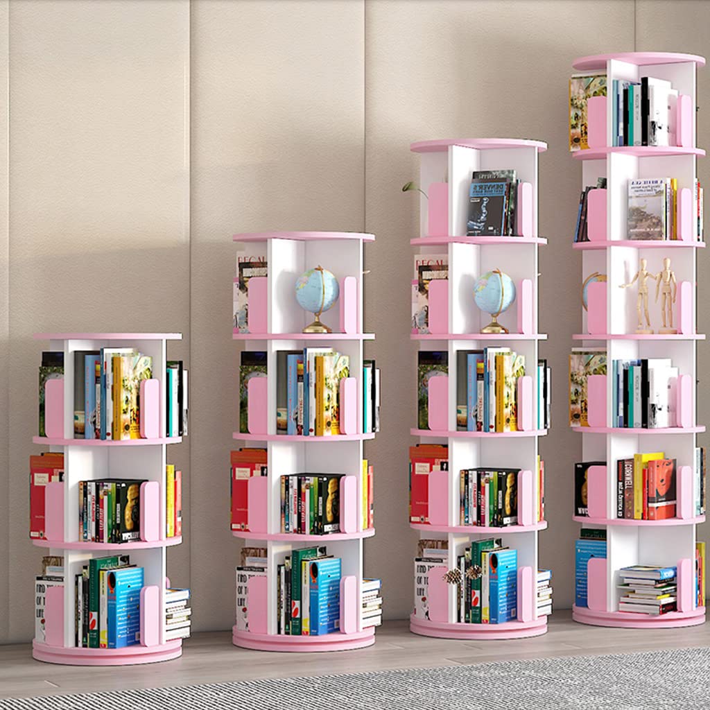 Librerías Estantería Rosa Multicapa estantería giratoria estantería para niños estantería de Oficina estantería de Almacenamiento de revistas