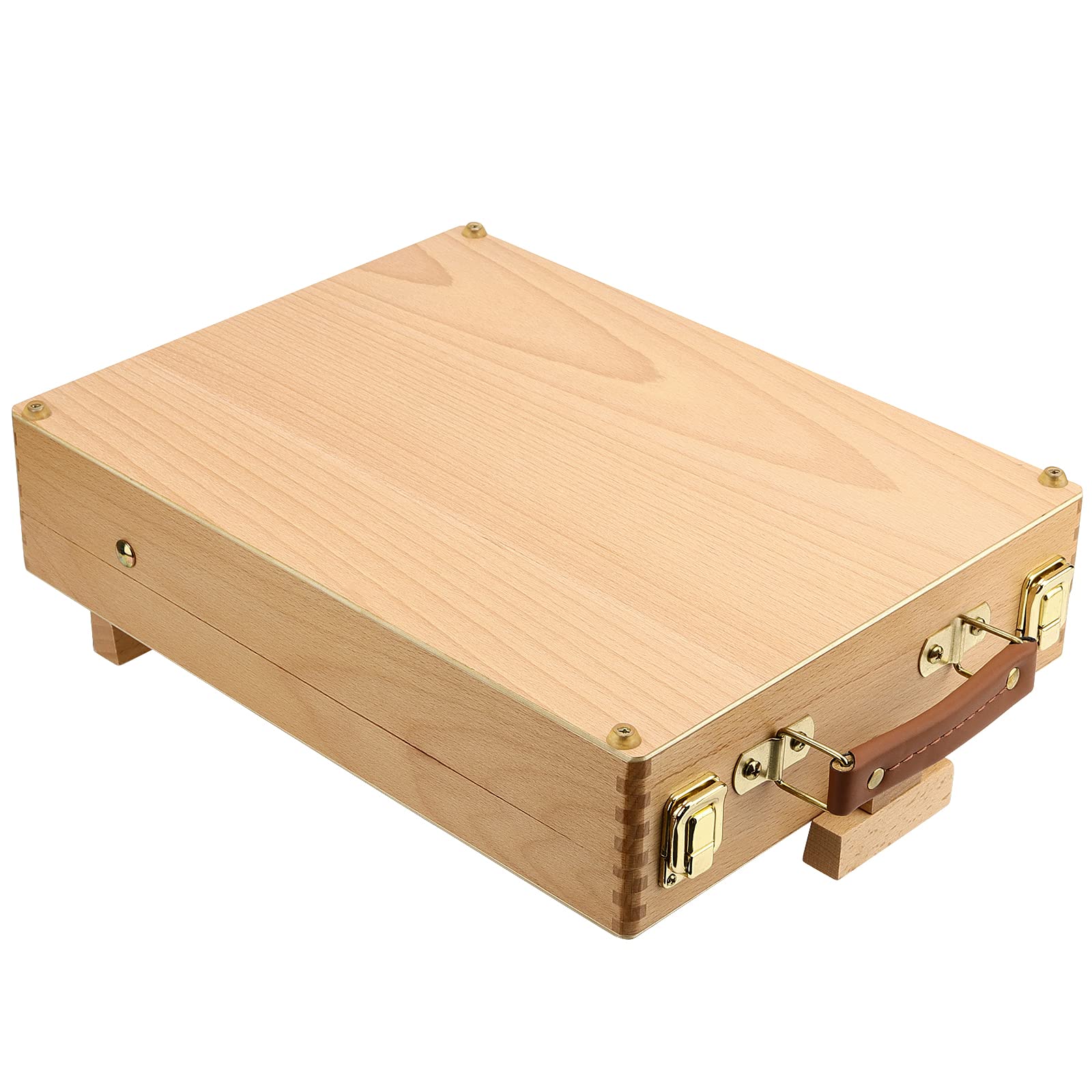 Caballete de mesa de madera, caja de almacenamiento de pintura ajustable, caballete de arte portátil para pintura, dibujo, artistas