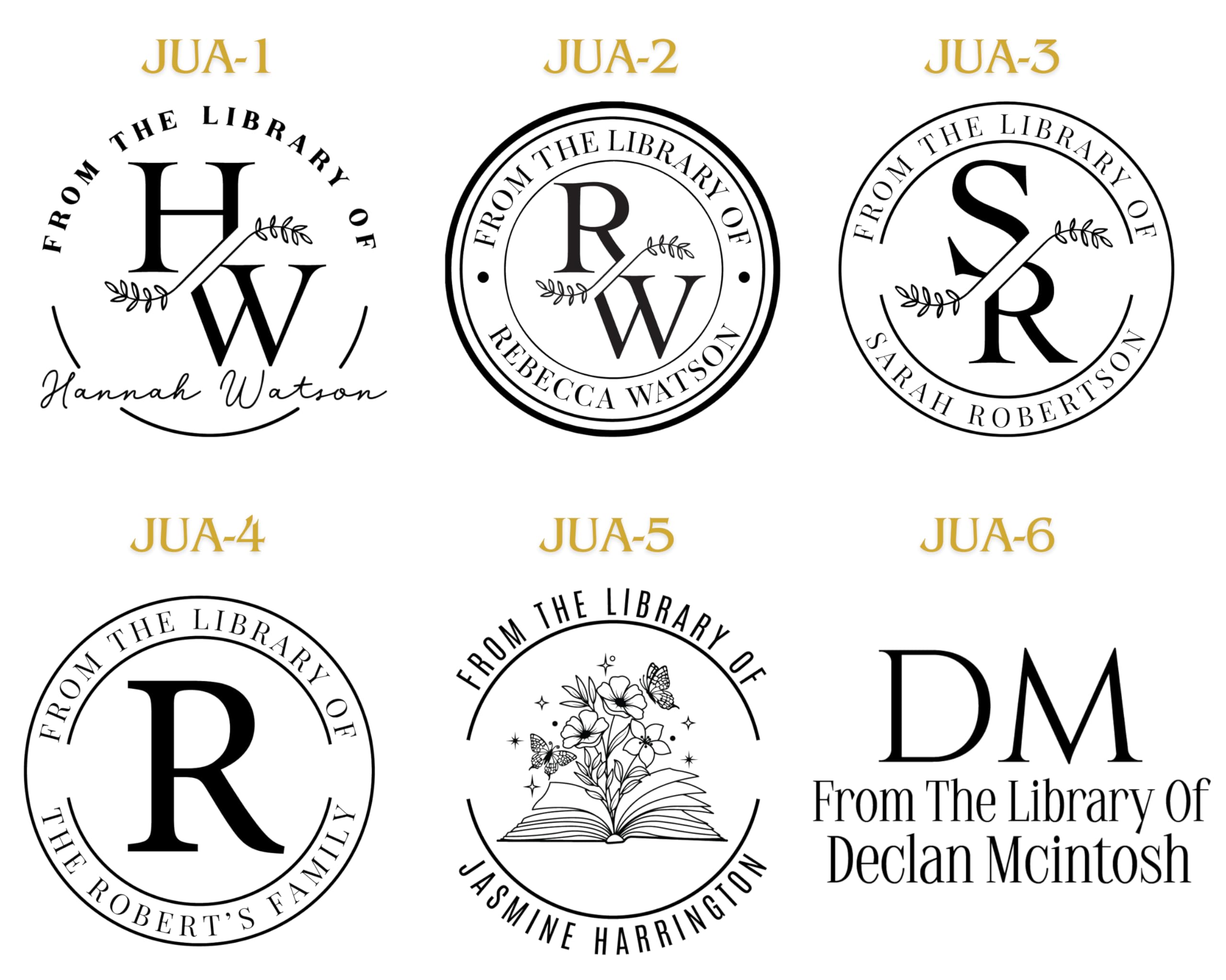 Custom Personalized Book Stamp or Self Inking from The Library of Ex Libris Stamper Name Stamps for Books Bookplate Book Lovers (Self Inking Stamp 1 Piece)