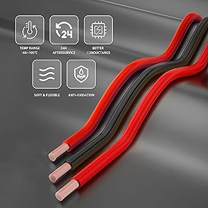 18 Gauge Flexible Electrical Wire 50FT Black and 50FT Red Extension Cable 18AWG Stranded Oxygen Free Copper Wire for Automotive Solar Panel led Lamps Strip Lighting Marine Battery(18/2-50FT)