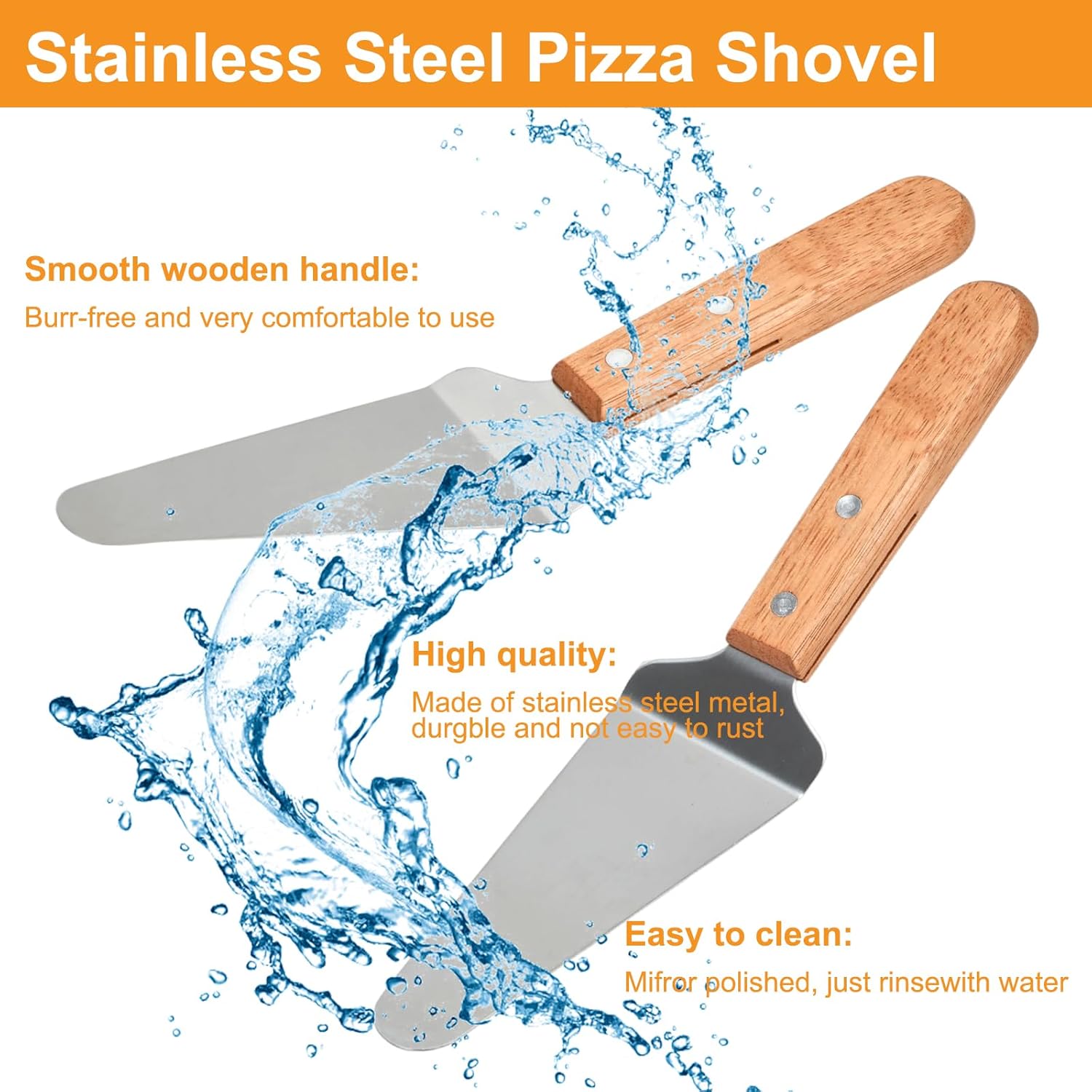 12-Piece Pizza Pan Riser Stand Set: Includes 4 Metal Pizza Table Stands + 4 Pizza Pans (11.8in) + 4 Wood-Handled Pie Servers, Perfect for Weddings, Birthdays, Christmas & Home Restaurant Party