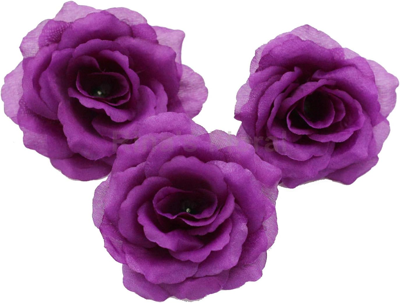 Silk Flowers Wholesale 100 Artificial Silk Rose Heads Bulk Flowers 10cm for Flower Wall Kissing Balls Wedding Supplies (Purple)