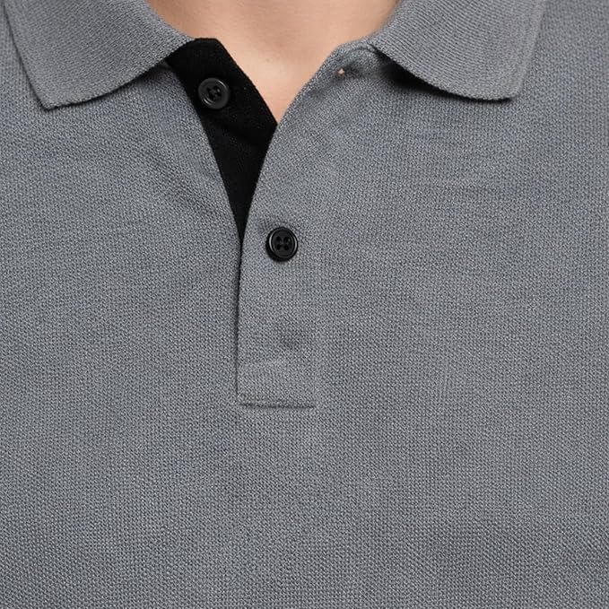 Image of Cotton Polo T-Shirt for Men | Solid Color Regular Fit Collar Neck T-Shirt