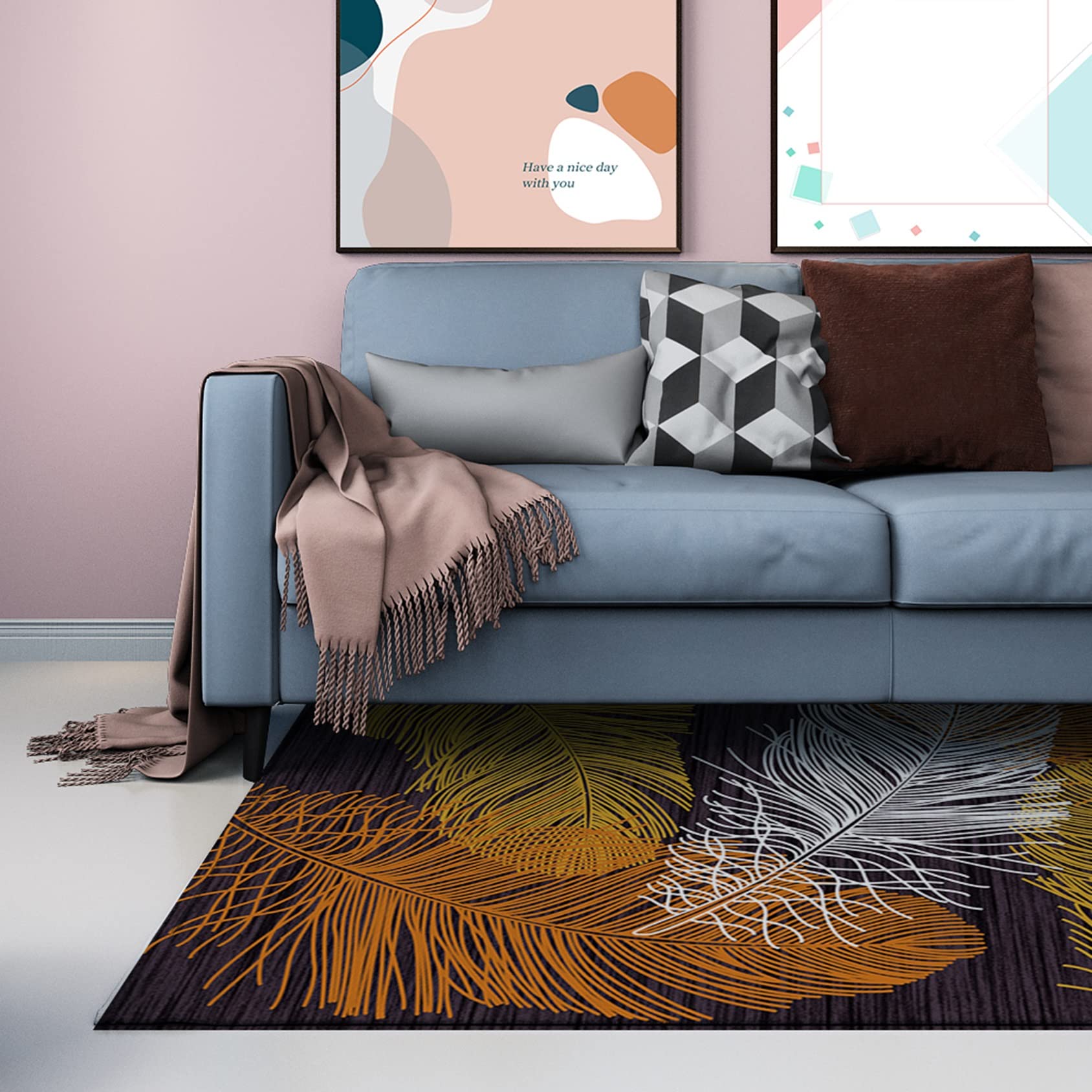 RYNS Antideslizante Alfombrilla 100x440cm PVC Impermeable y Resistente al Aceite Moderna Alfombra Cocina Mejor Calidad Diferentes Dimensiones para Entrada Sala de Dormitorio A