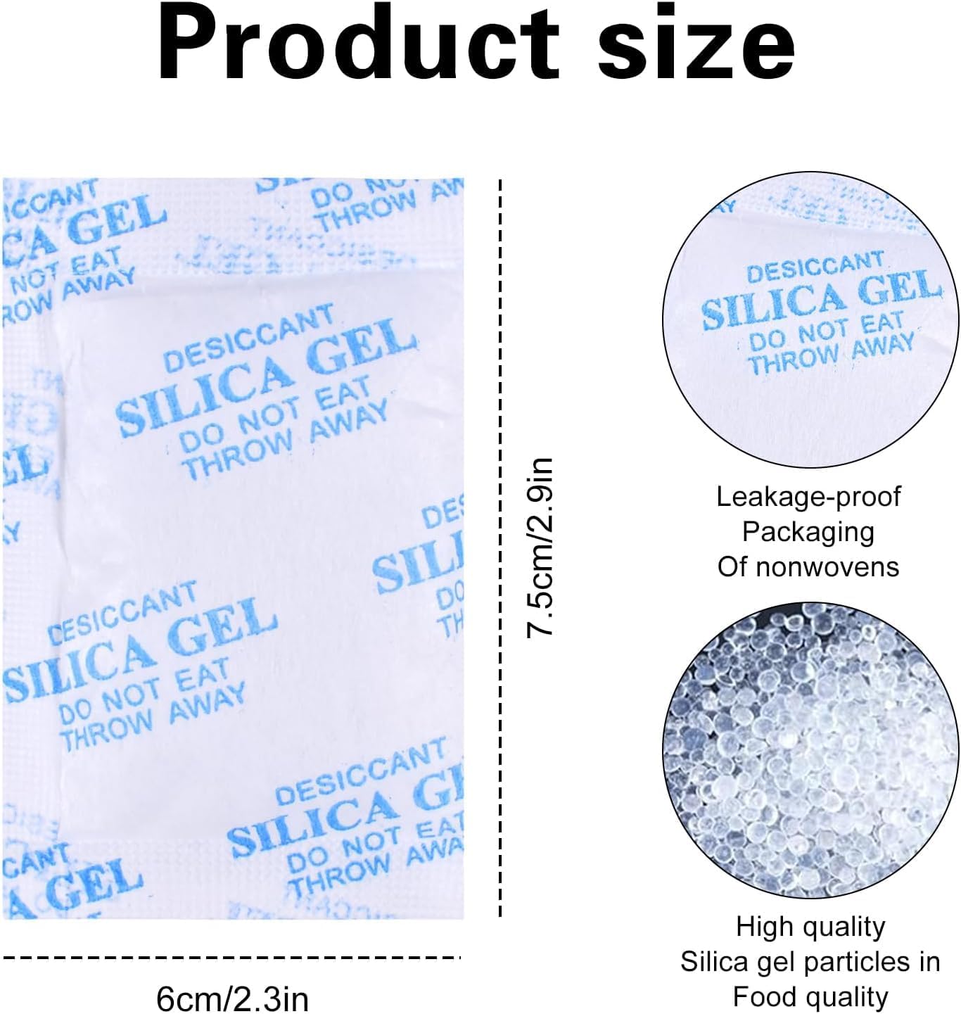 Lot de 12 Paquets Déshydratants de Recharge, Gel de Silice Absorbeur d'Humidité Sacs Dessicant pour Mangeoires Automatiques pour Chats/Chiens (25g) (12PCS)