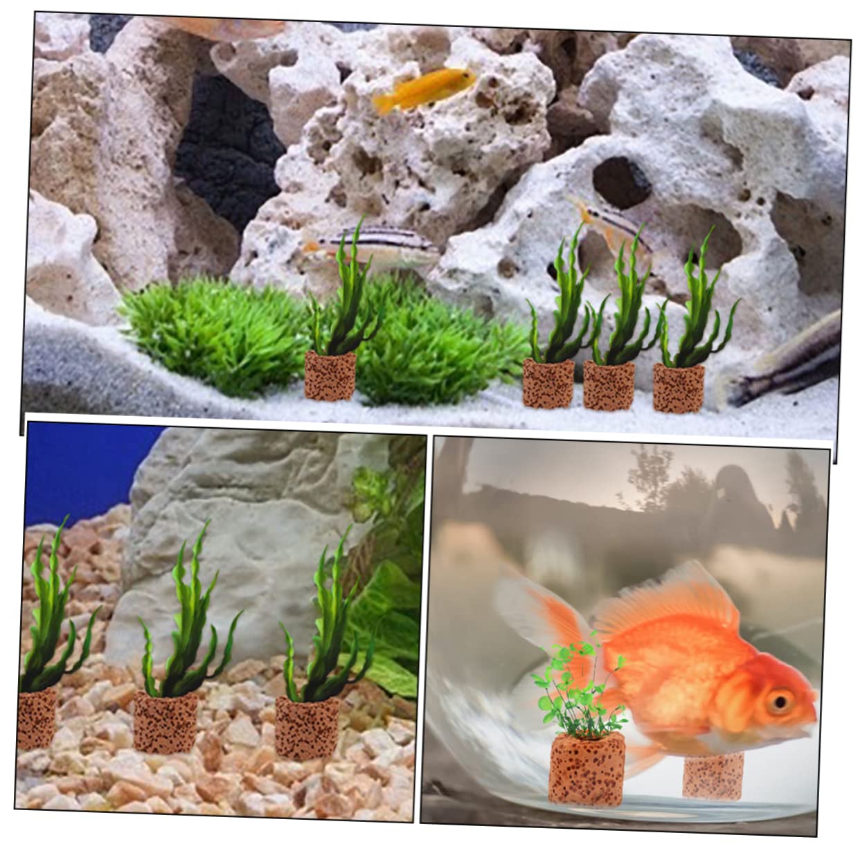 VANZACK 40 Piezas Anillo De Fijación De Césped Acuático Soportes para Plantas Subacuáticas Anillos Fijadores para Algas Acuáticas Antiflotación para Plantas Uso para Decoración De Acuario