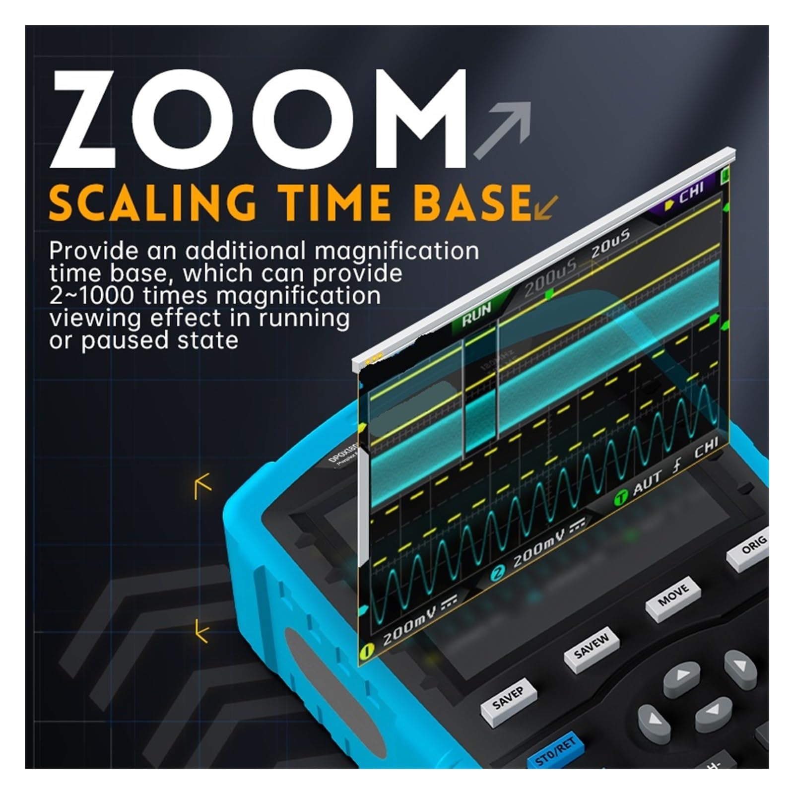 Osciloscopio portátil, Osciloscopio de fósforo DPOX180H 180 MHz, herramienta sensibilidad vertical 5 mV doble canal