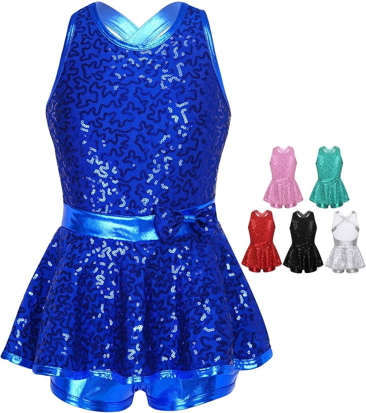 Girl Jazz Dance Unitard Sequins Dancewear Gymnastics Leotard Ballet Figure Skating Dress