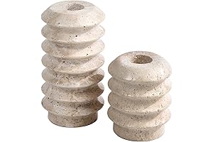 HofferRuffer: Premium Natural Stone Travertine Candlestick Holders